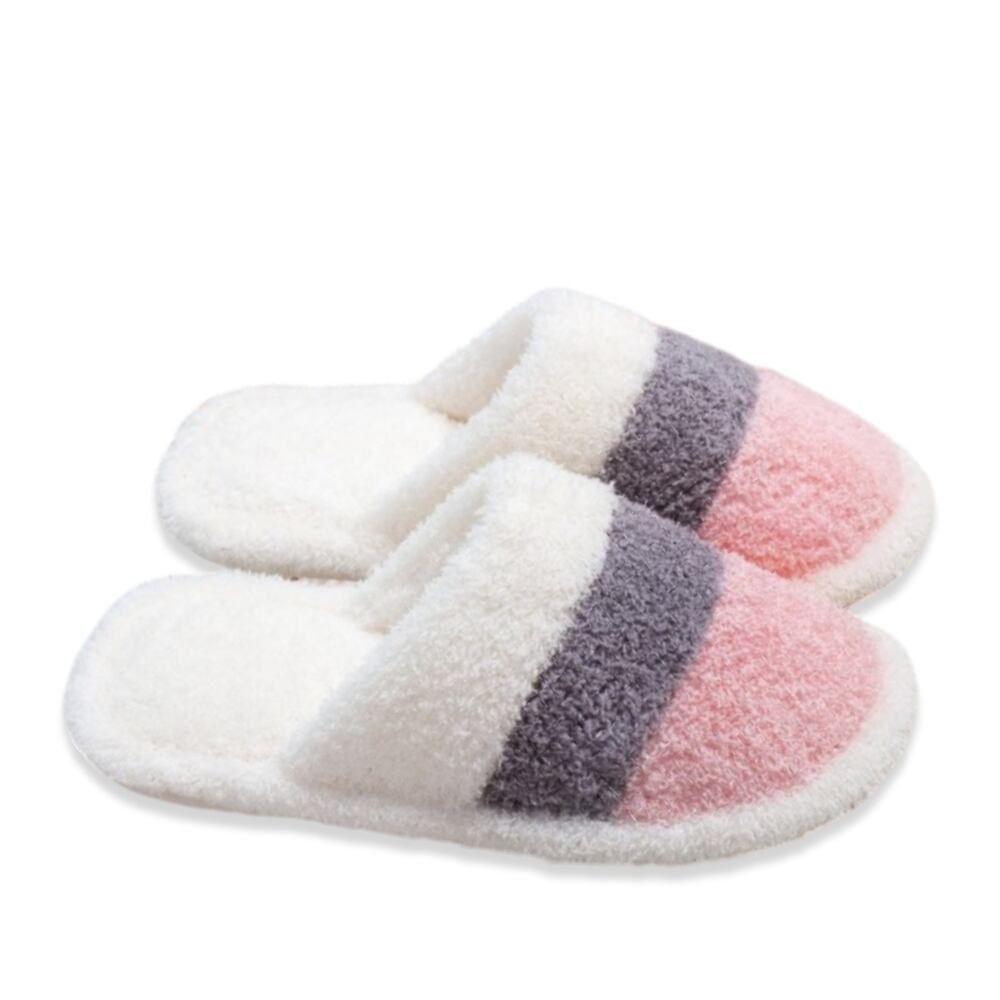 Comfyluxe Women's Soft Microfiber Cozy Stripe Pattern Slippers